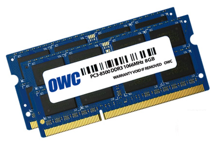 OWC ram 16GB (2 x 8GB) 204-Pin SODIMM PC3-8500 DDR3 1066MHz memory module for Mac OWC ram 16GB (2 x 8GB) 204-Pin SODIMM PC3-8500 DDR3 1066MHz memory module for Mac